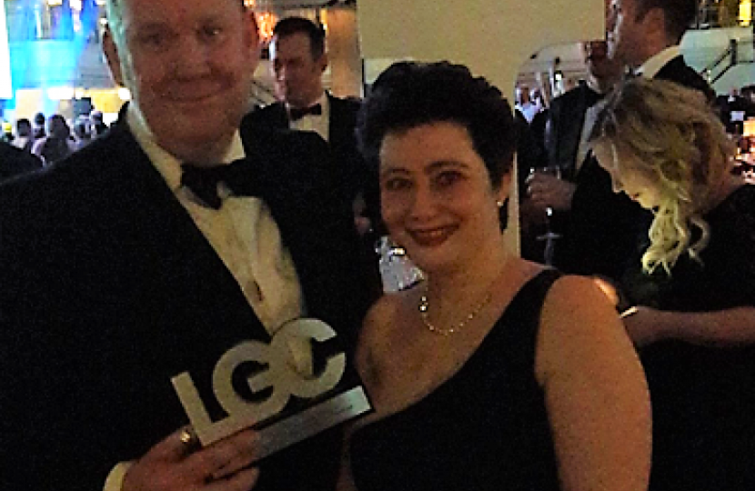 Peter and Michelle with award