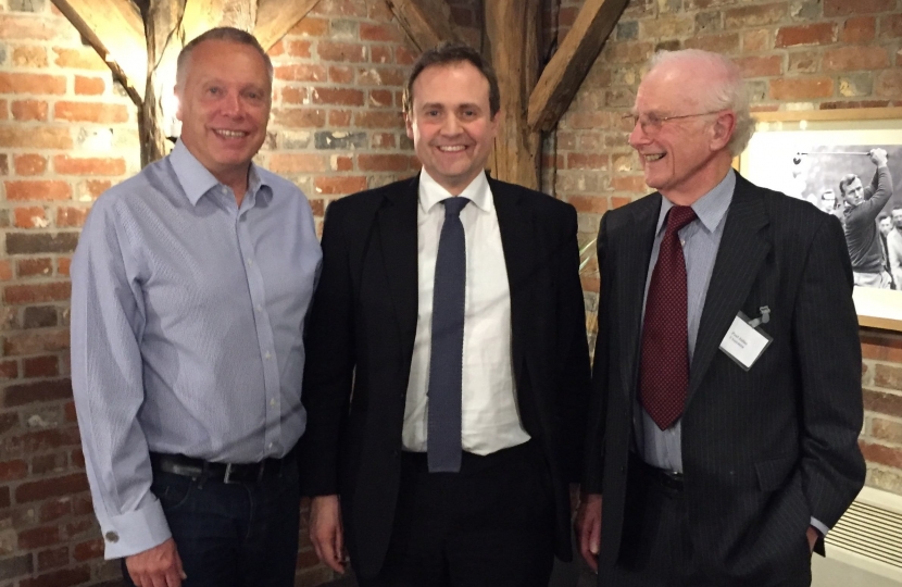 Tom Tugendhat with Constituency Chairman Graham Clack and Supper Club Chairman Paul Julius