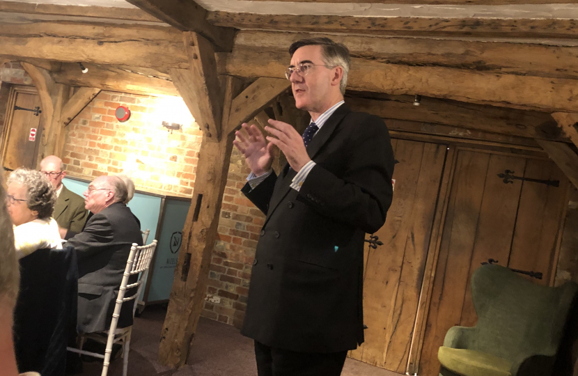 Jacob Rees-Mogg delivering a compelling speech